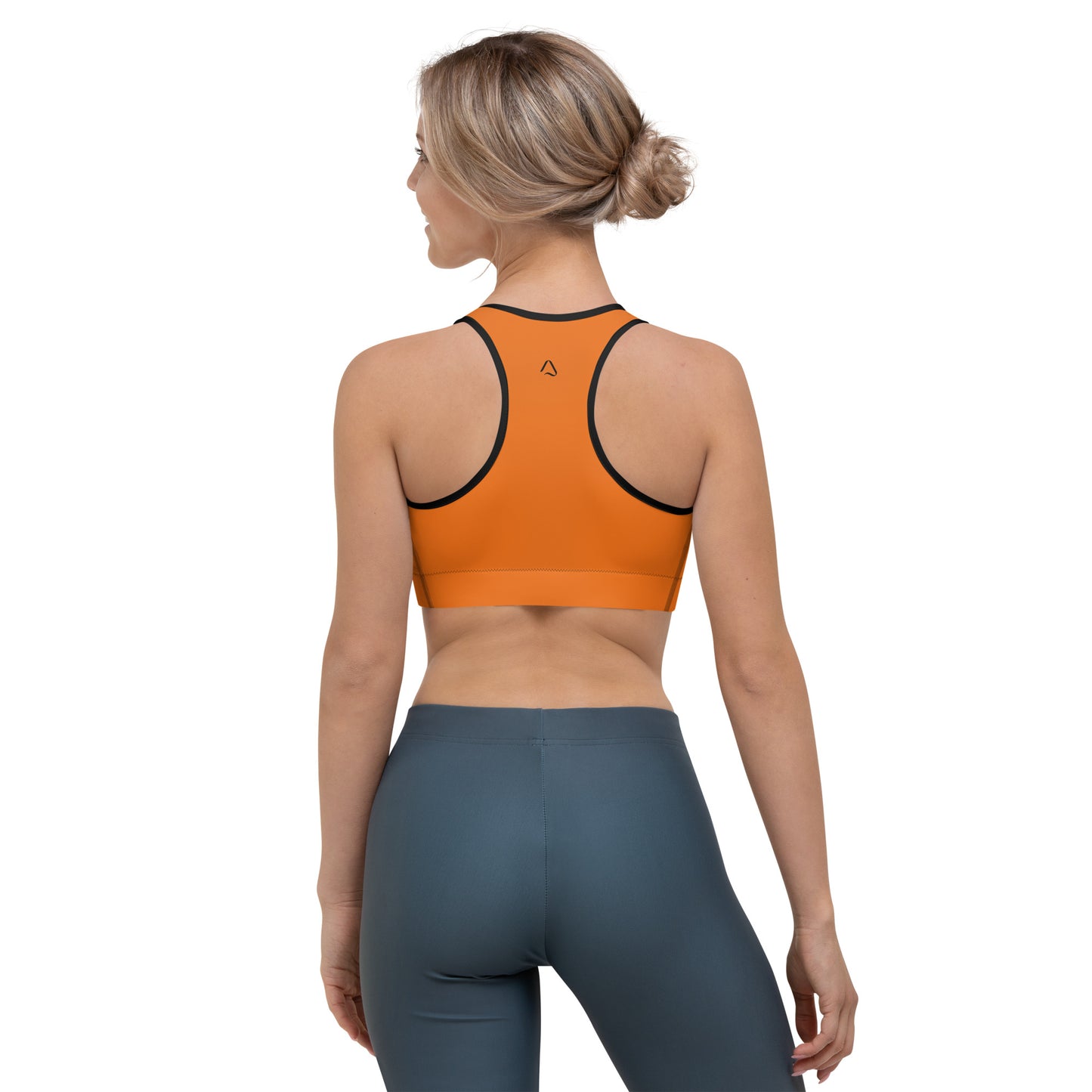 Halloween Orange Solid Yoga Sports Bra