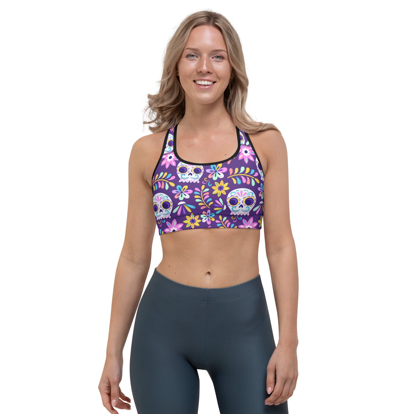 Dia de los Muertos Yoga Sports Bra