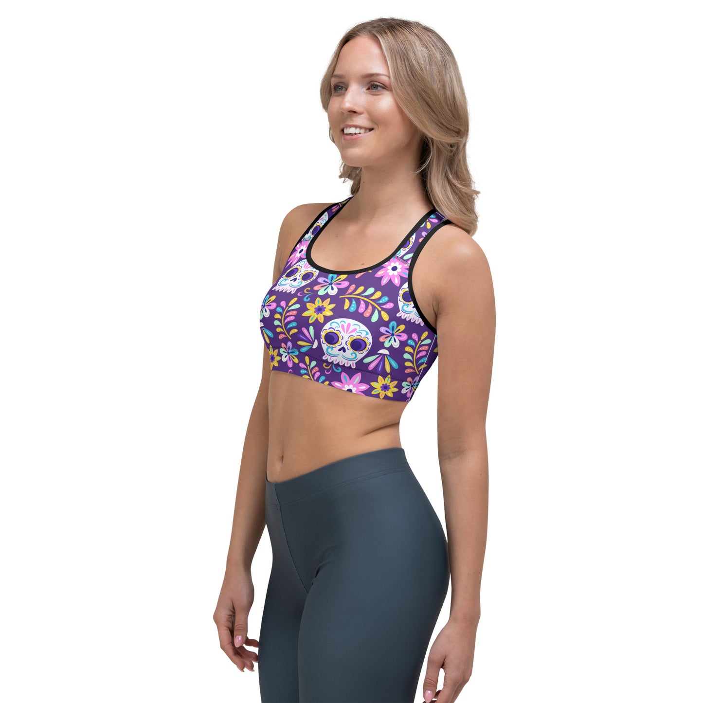Dia de los Muertos Yoga Sports Bra