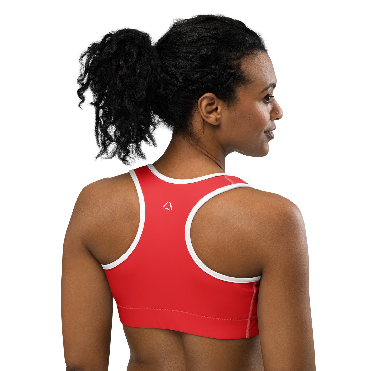 Candy Cane Swirl Solid Sports Bra