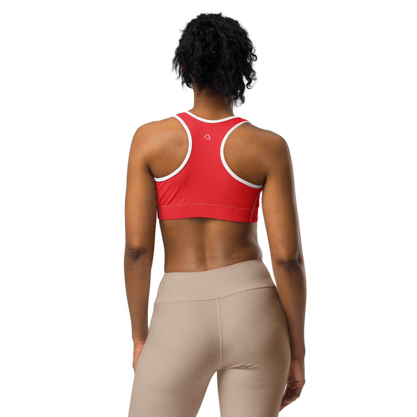 Candy Cane Swirl Solid Sports Bra