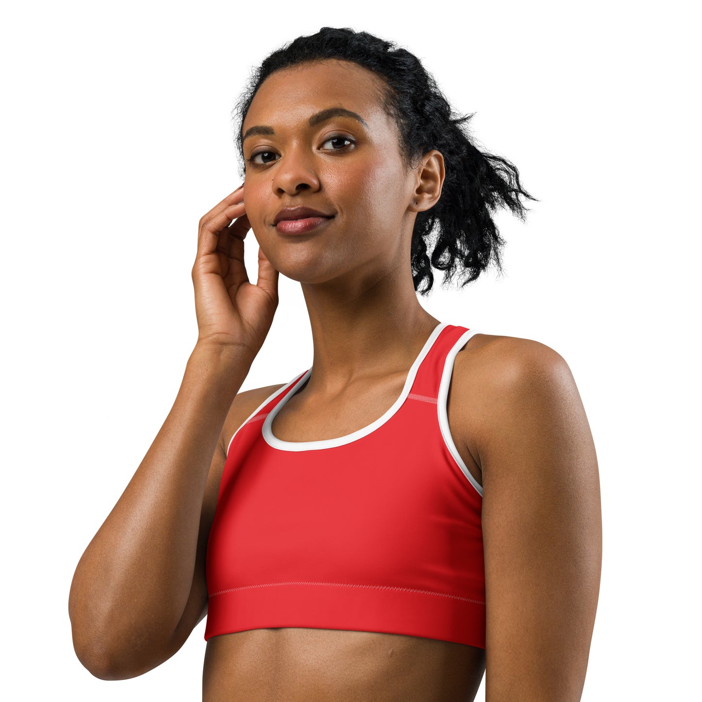 Candy Cane Swirl Solid Sports Bra