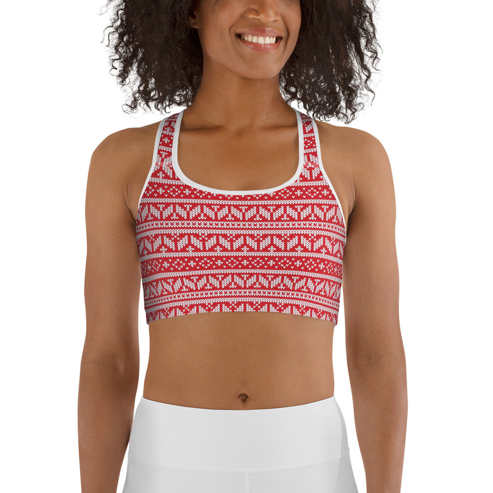Ugly Christmas Sweater Sports Bra