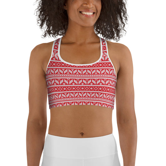 Ugly Christmas Sweater Sports Bra