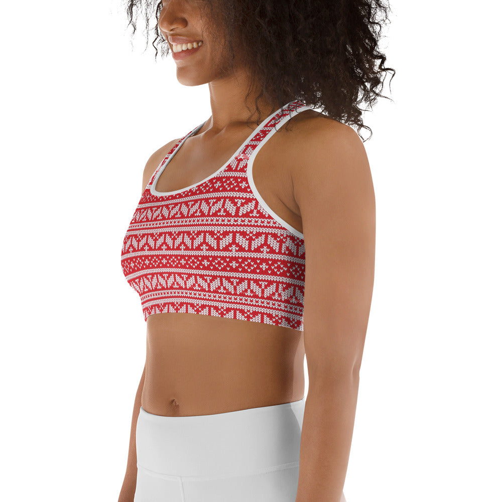 Ugly Christmas Sweater Sports Bra