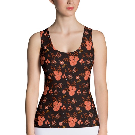 Floral Fall Night Yoga Tank Top