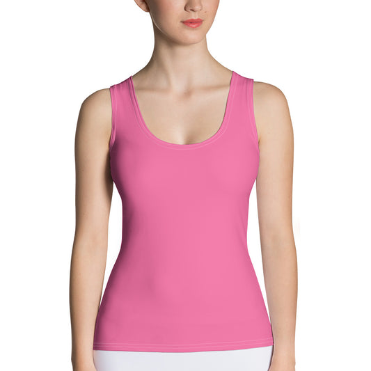 Playfully Pink Sugar Skulls Solid Yoga Tank Top