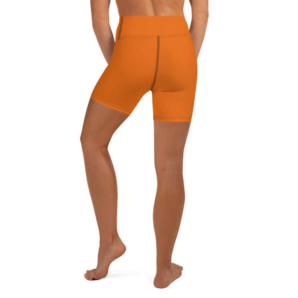 Halloween Orange Solid Yoga Shorts