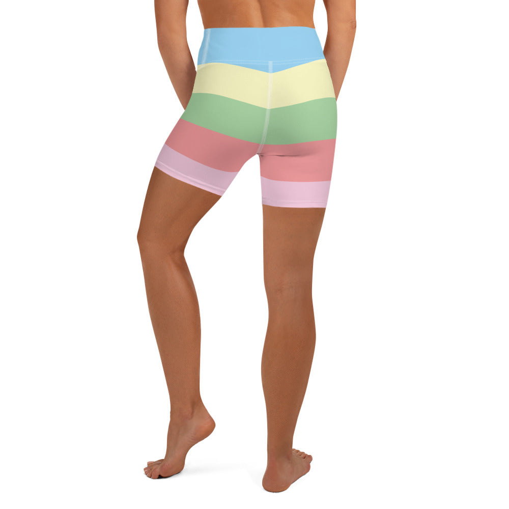 Spring Stripes Yoga Shorts