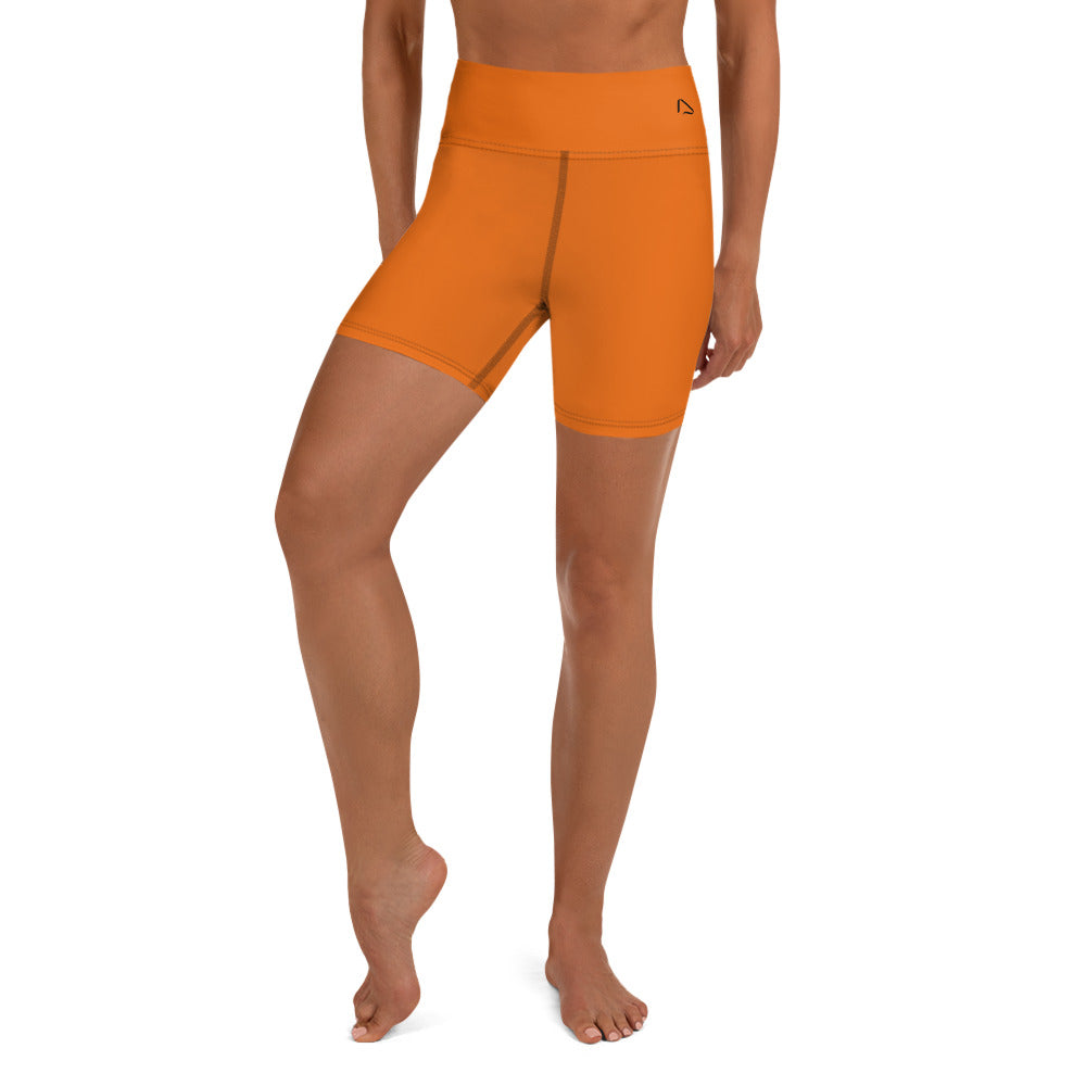 Halloween Orange Solid Yoga Shorts