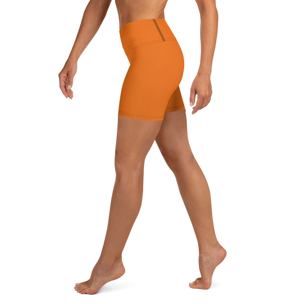 Halloween Orange Solid Yoga Shorts