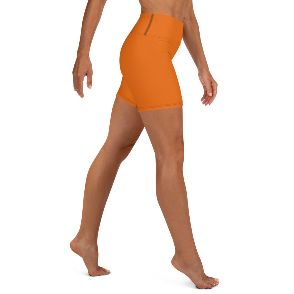 Halloween Orange Solid Yoga Shorts