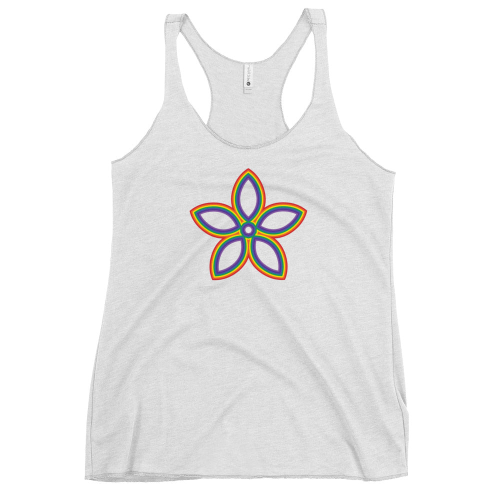 Rainbow Layered Bloom Women's Racerback Tank