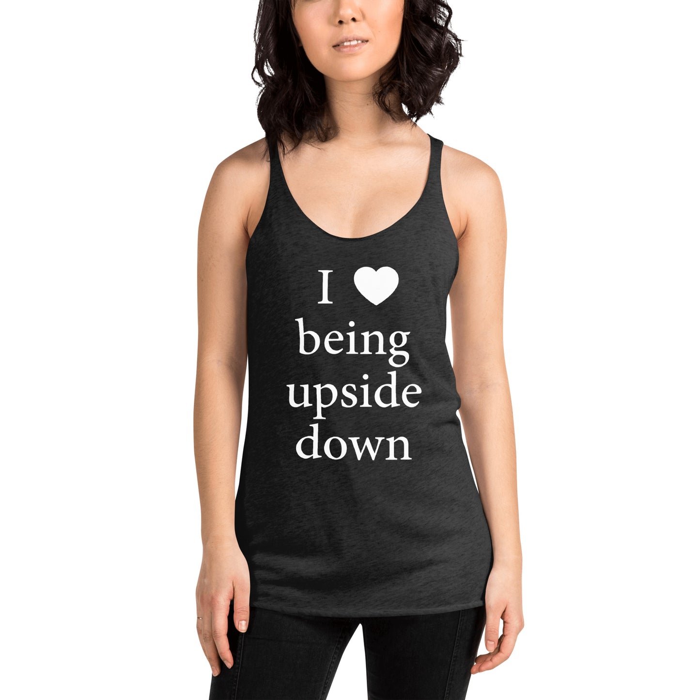I Heart Upside Down Women's Yoga Racerback Tank