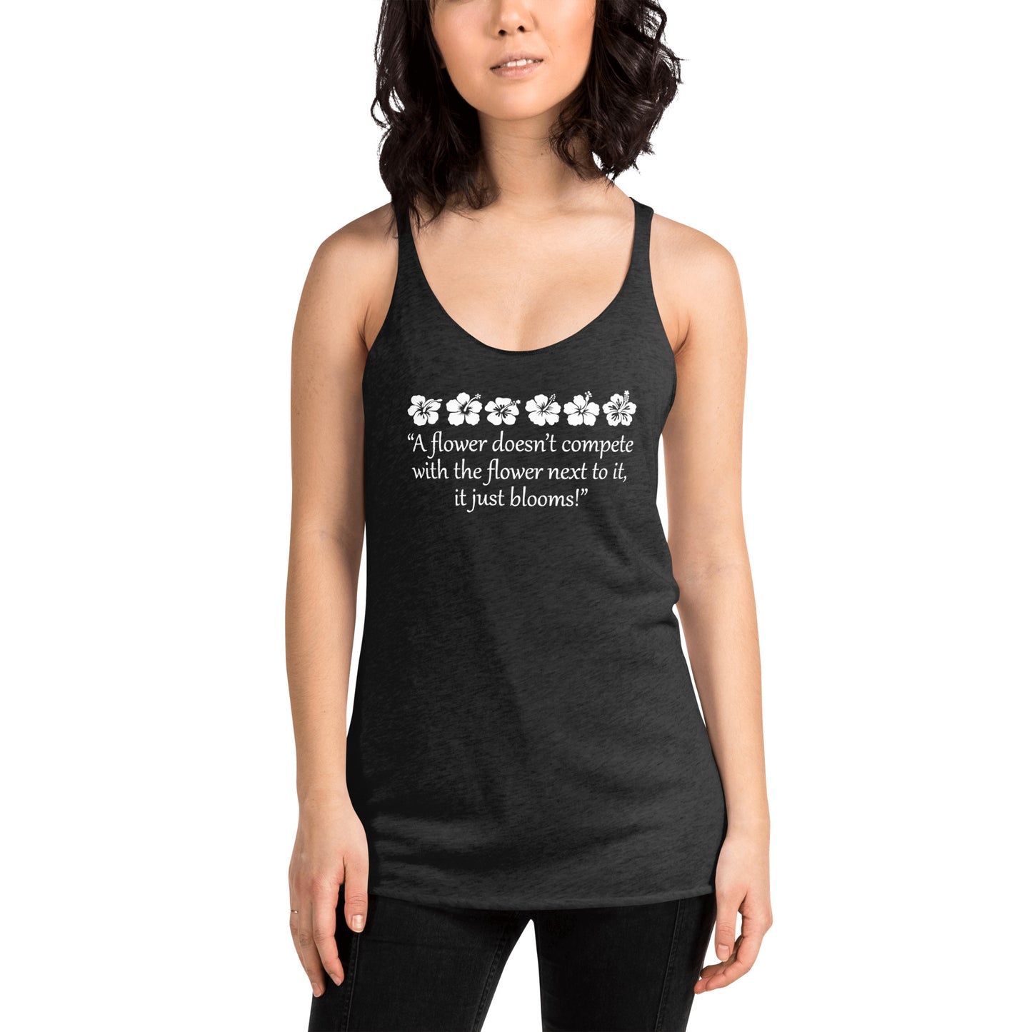 It Just Blooms Women's Yoga Racerback Tank