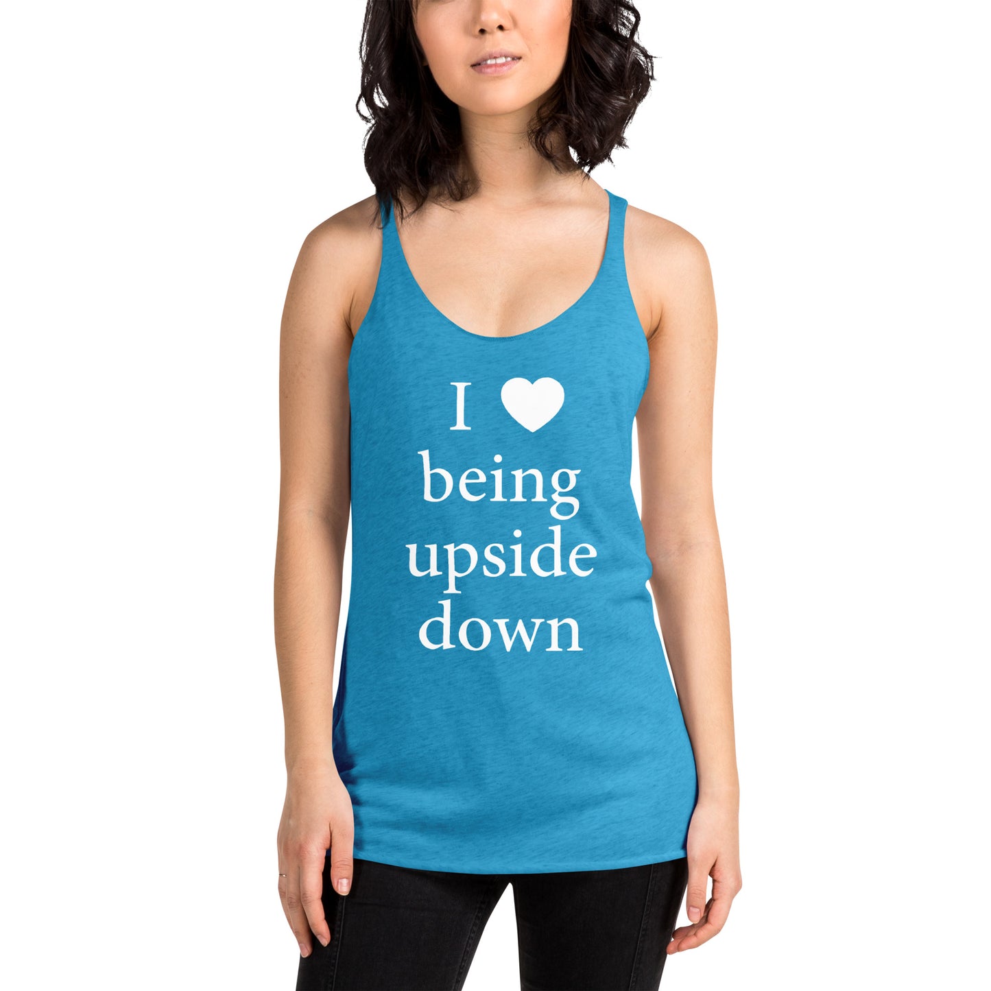 I Heart Upside Down Women's Yoga Racerback Tank