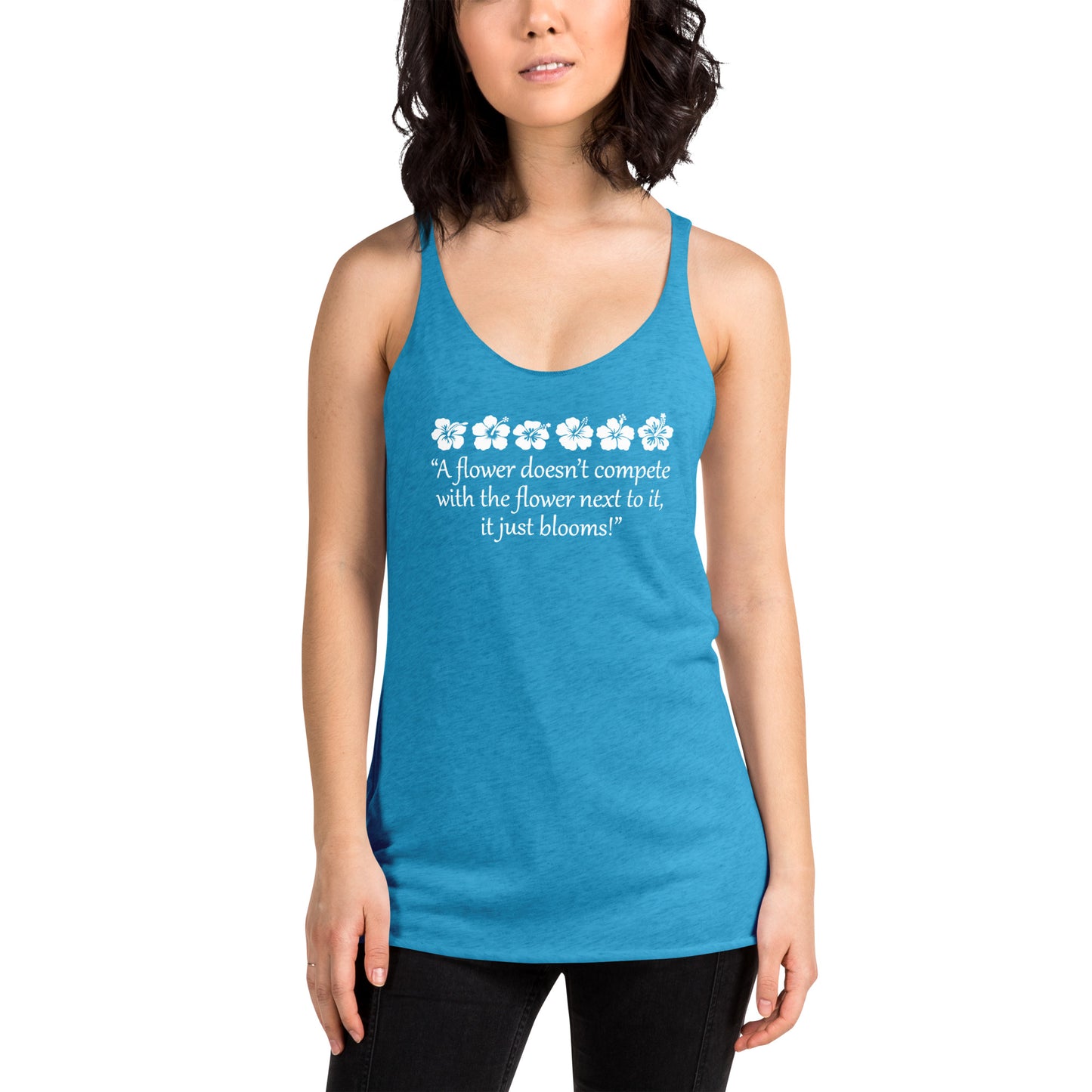 It Just Blooms Women's Yoga Racerback Tank