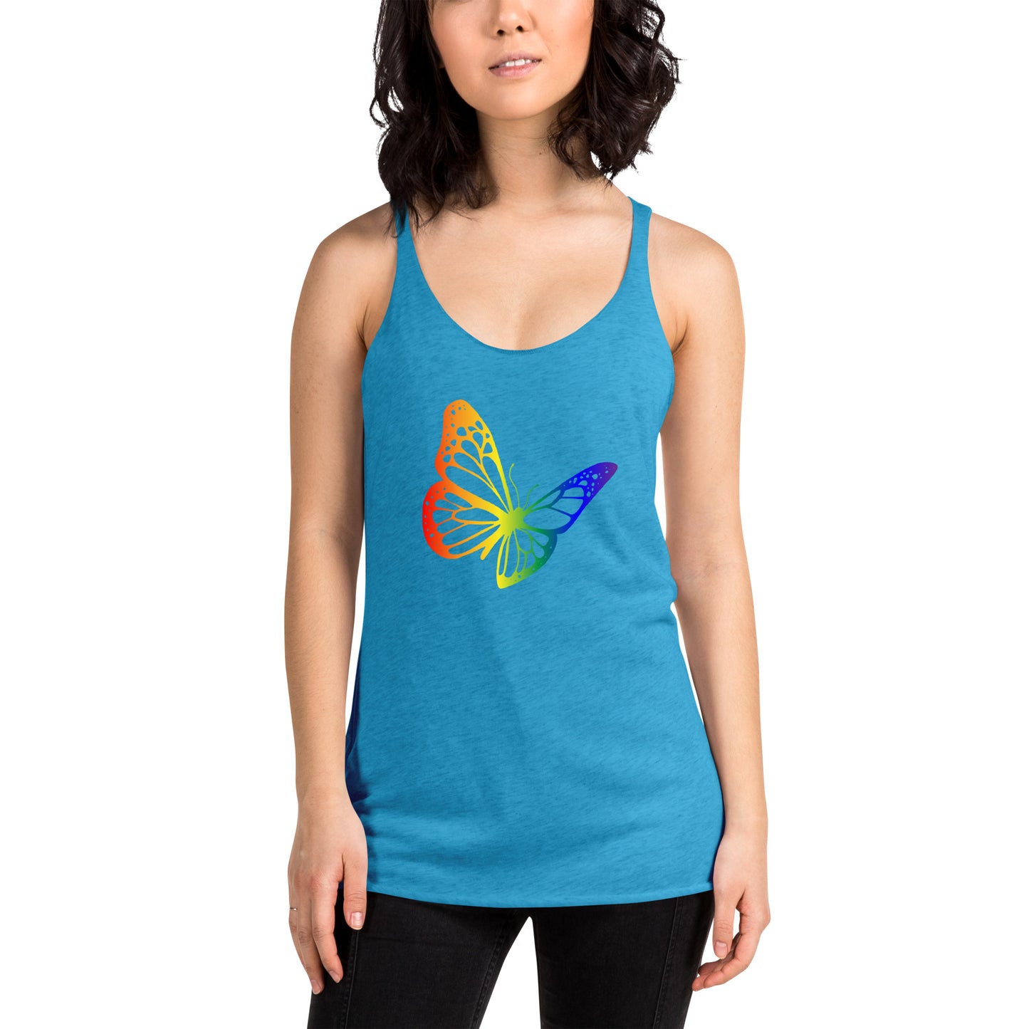 Rainbow Butterfly Women's Racerback Tank