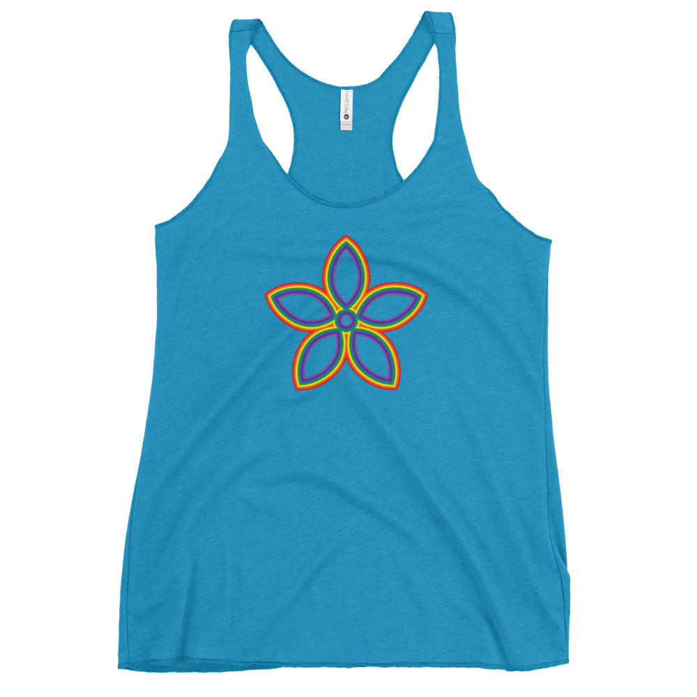 Rainbow Layered Bloom Women's Racerback Tank