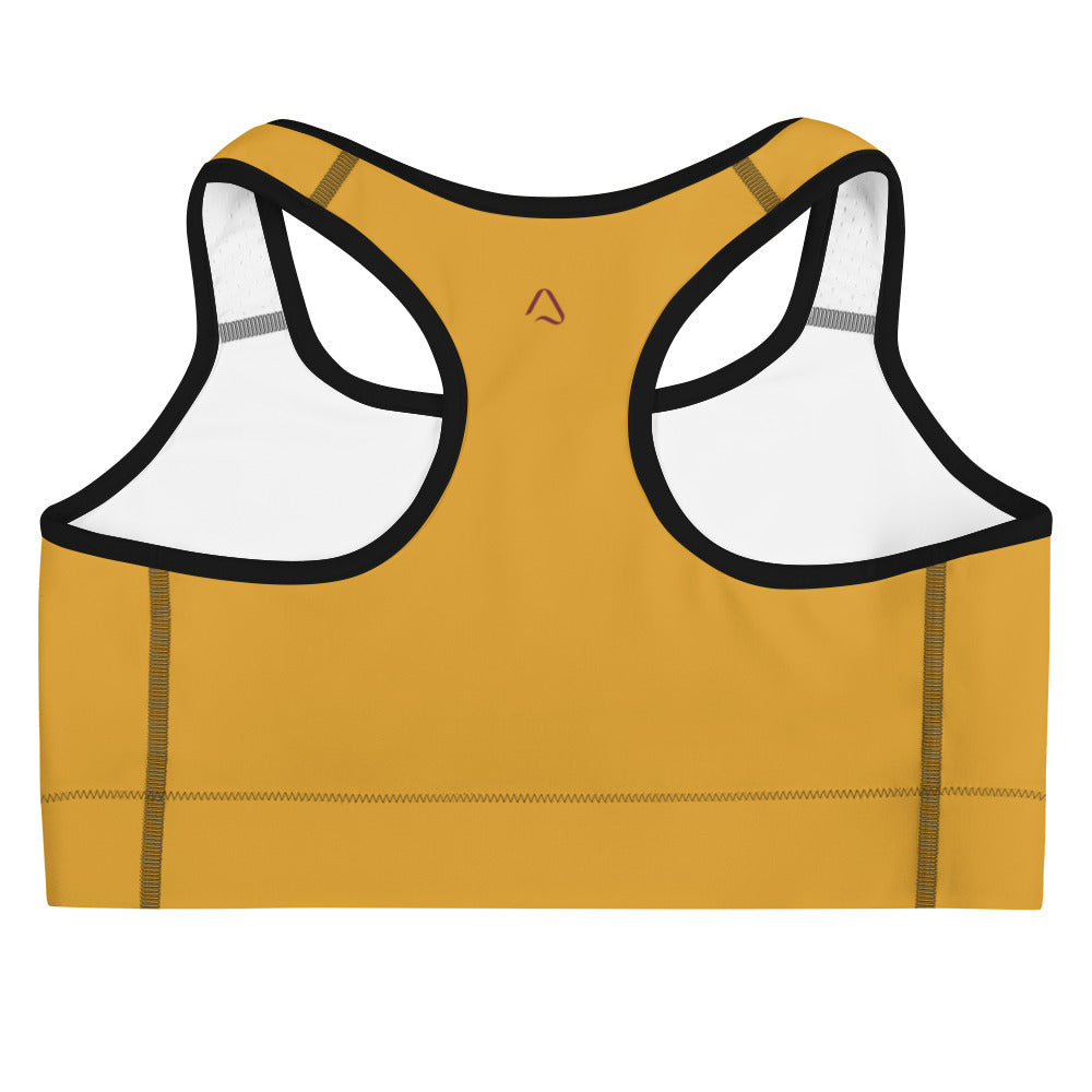 Butterscotch Pudding Plaid Solid Yoga Sports Bra