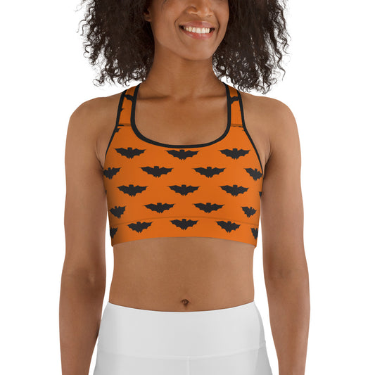 Orange You Batty Yoga Sports Bra