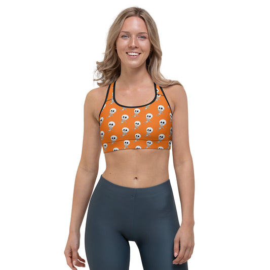 Gasper the Friendly Skeleton Yoga Sports Bra