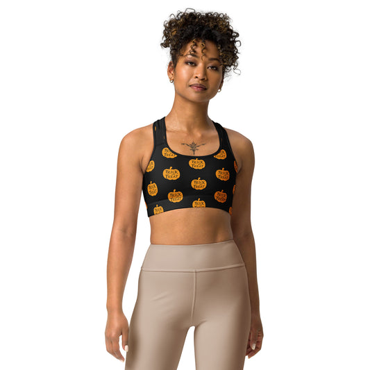 Trick or Treat Pumpkin Yoga Sports Bra