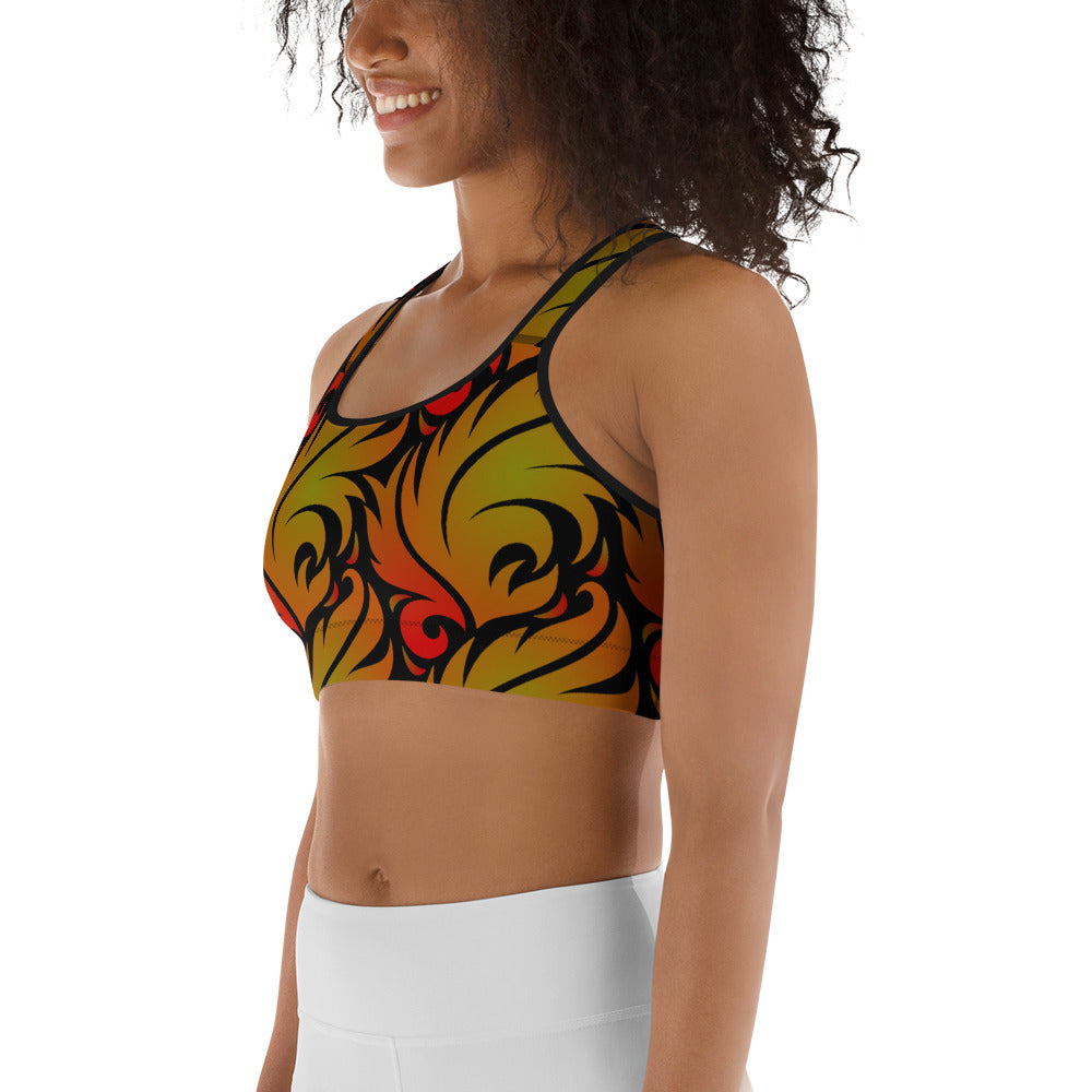 Eerily Floral Yoga Sports Bra