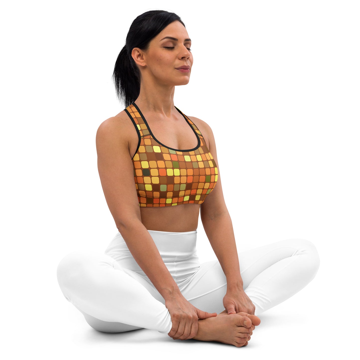 Fall Disco Ball Yoga Sports Bra