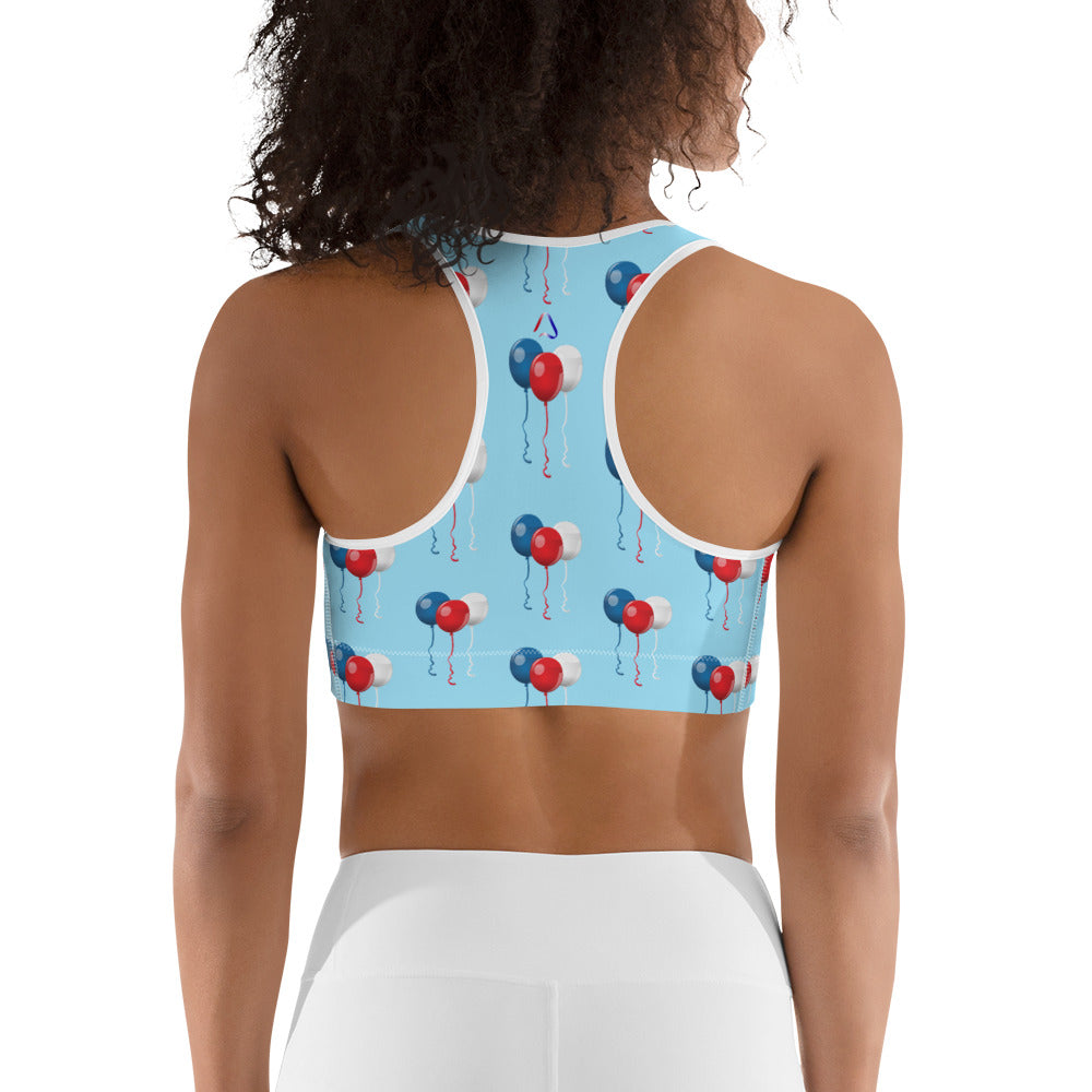 Red White & Balloon Sports Bra