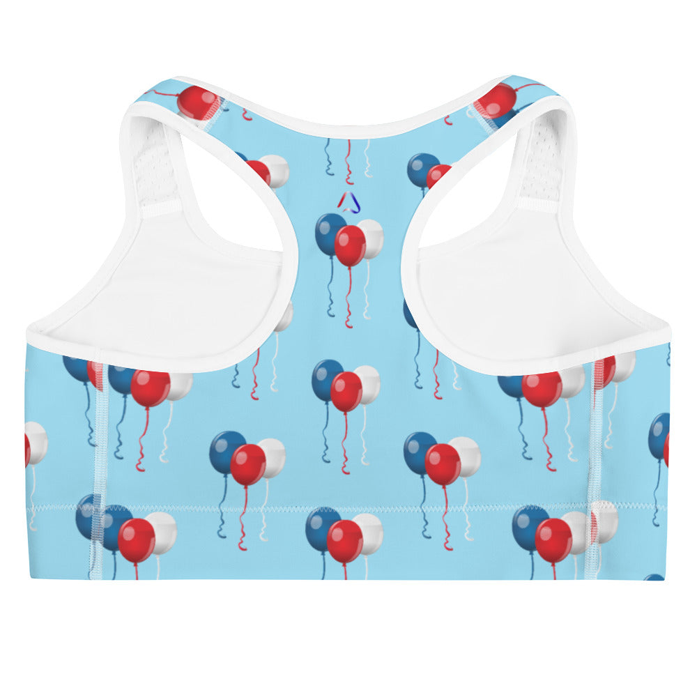 Red White & Balloon Sports Bra