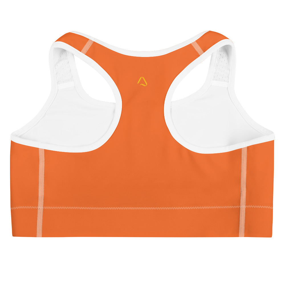 Pumpkin Plaid Solid Yoga Sports Bra