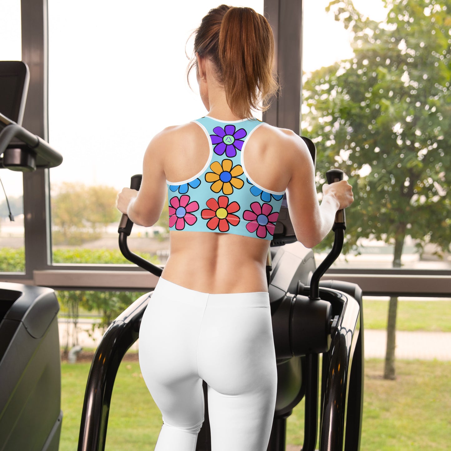 Big Colorful Daisies Sports Bra