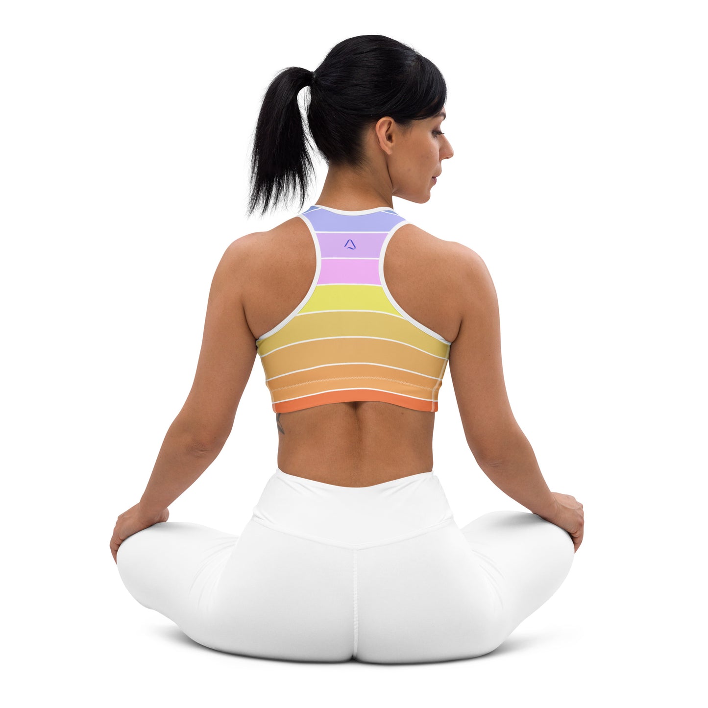 Pastel Rainbow Stripes Sports Bra