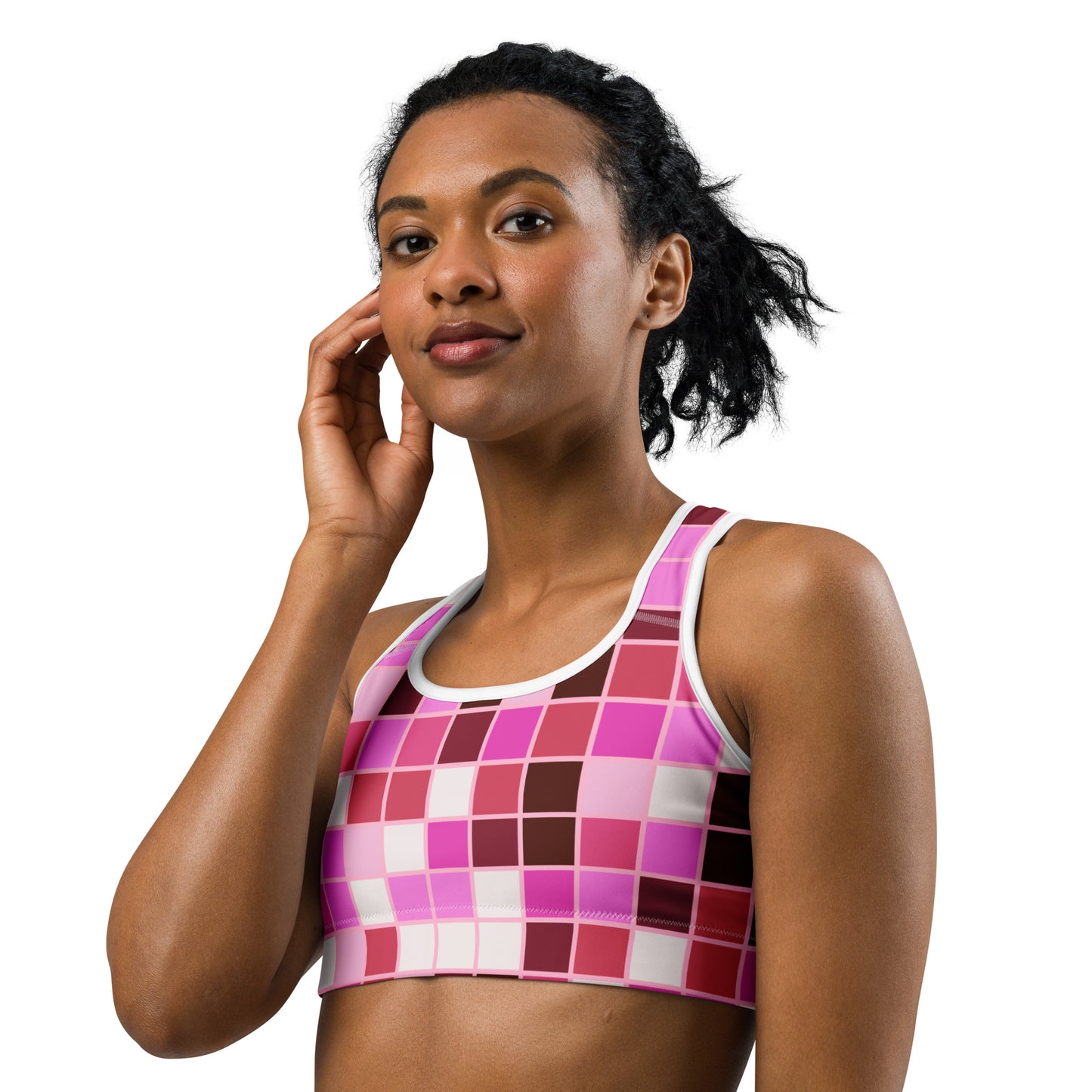 Pink Tile Sports Bra