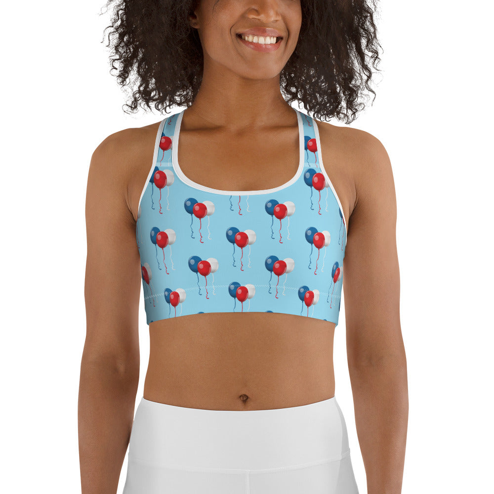 Red White & Balloon Sports Bra