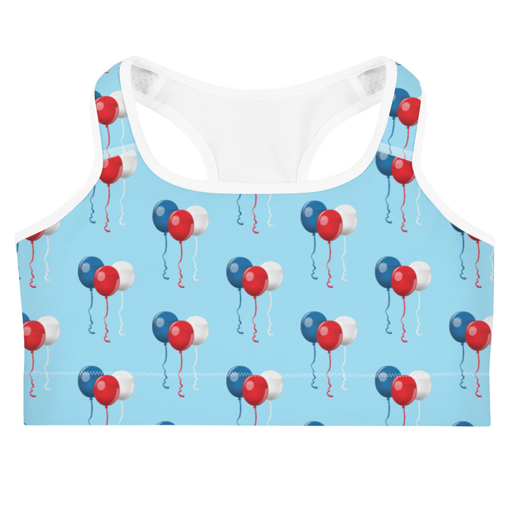 Red White & Balloon Sports Bra