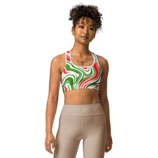 Candy Cane Swirl Sports Bra
