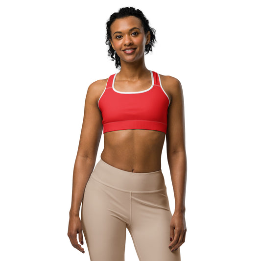 Candy Cane Swirl Solid Sports Bra