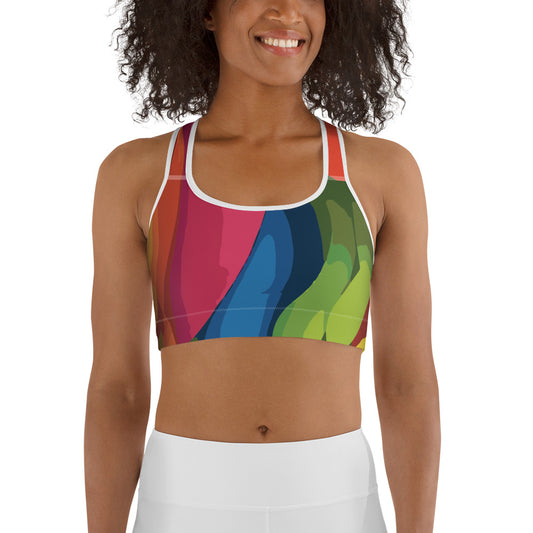 Rainbow Watercolor Sports Bra