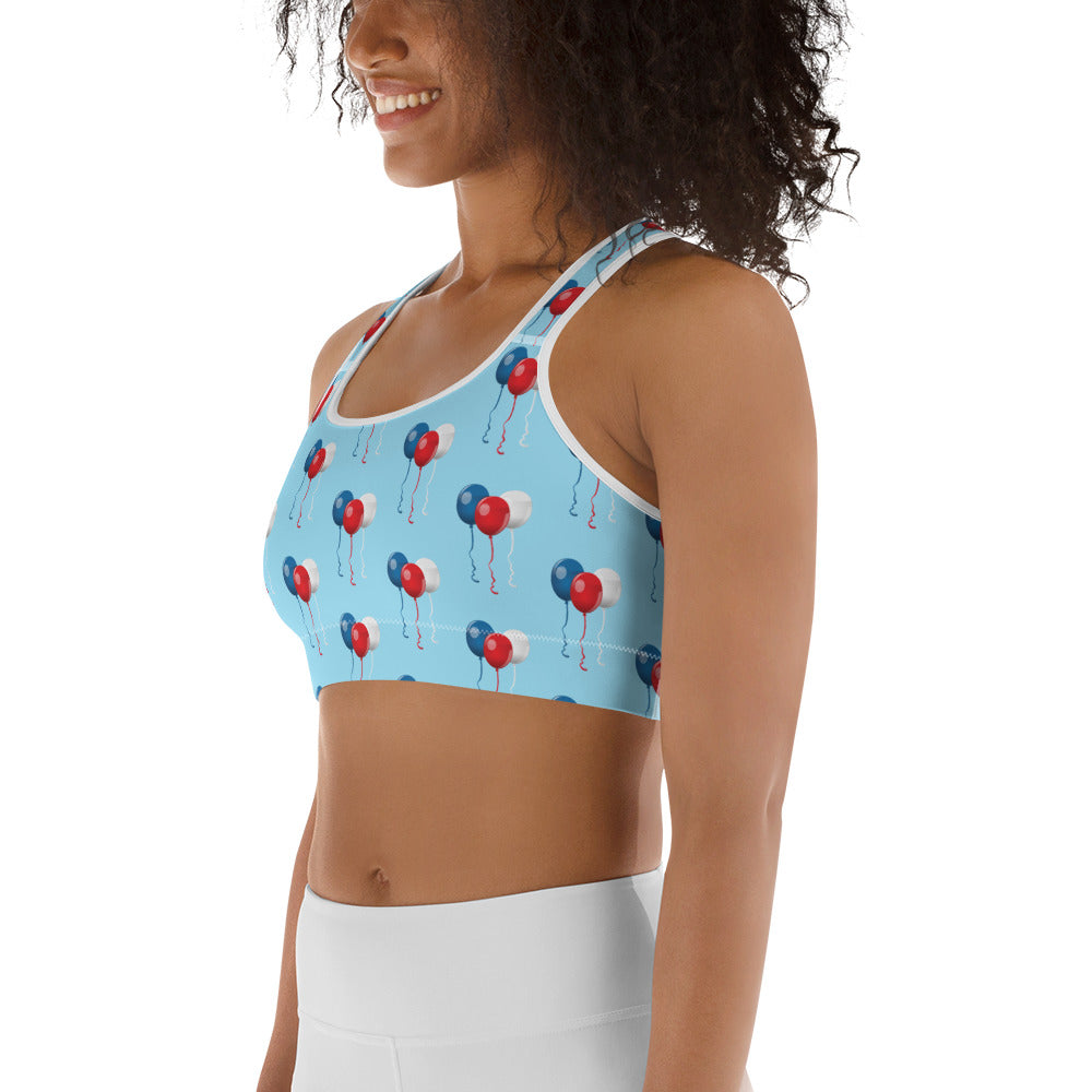 Red White & Balloon Sports Bra