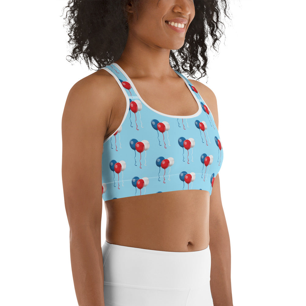 Red White & Balloon Sports Bra