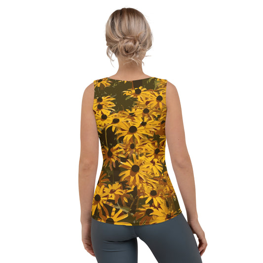 Sunflower Floral Yoga Tank Top