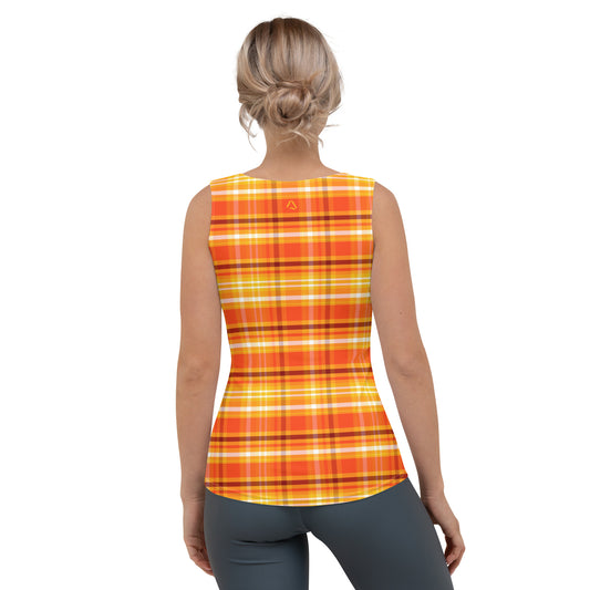 Pumpkin Plaid Yoga Tank Top