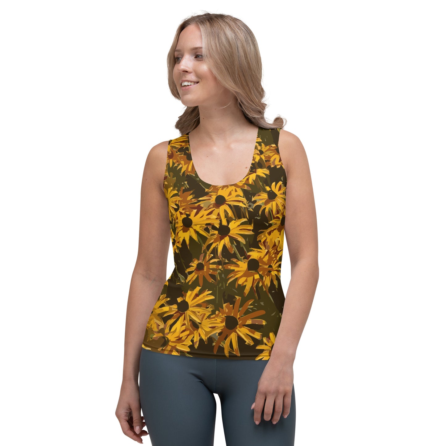 Sunflower Floral Yoga Tank Top