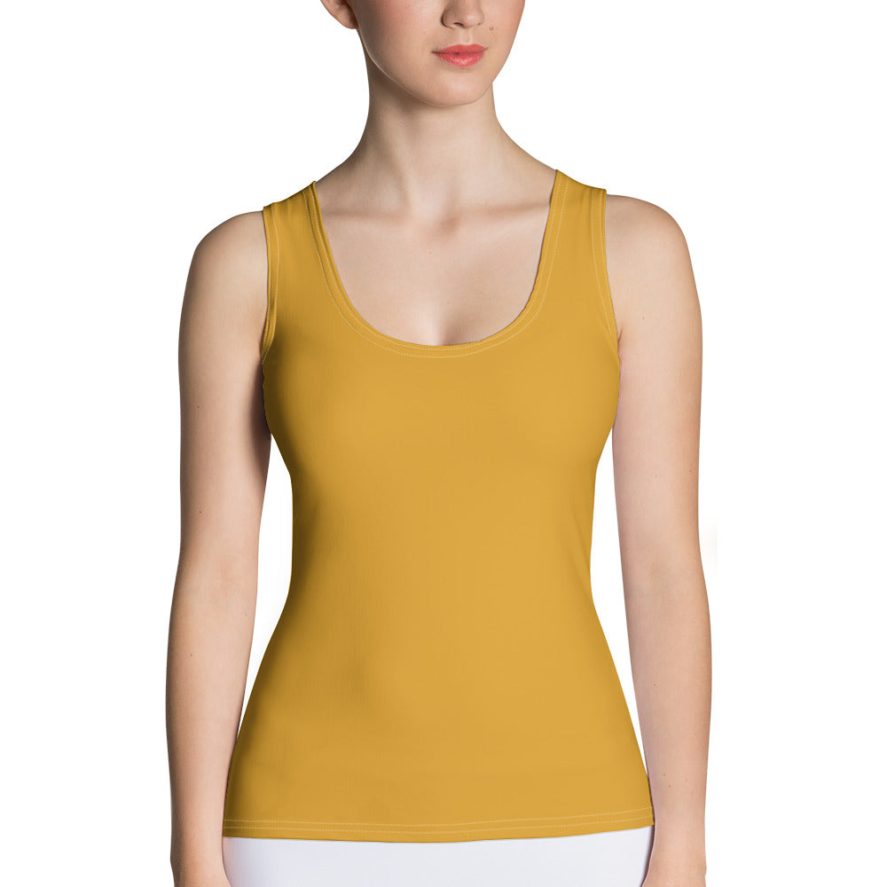 Butterscotch Pudding Plaid Solid Yoga Tank Top