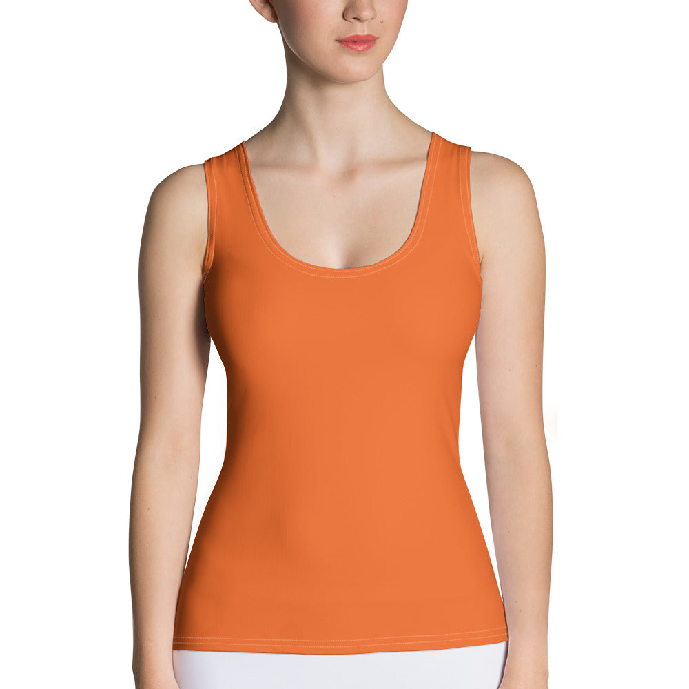 Pumpkin Plaid Yoga Solid Tank Top