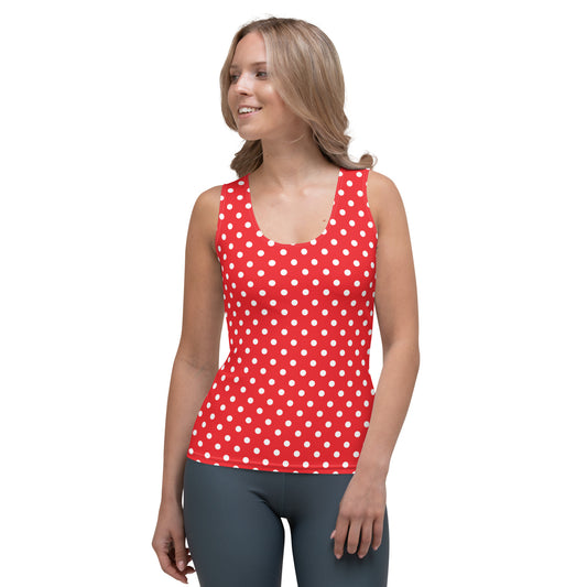 Winter White Polka Dots Yoga Tank Top