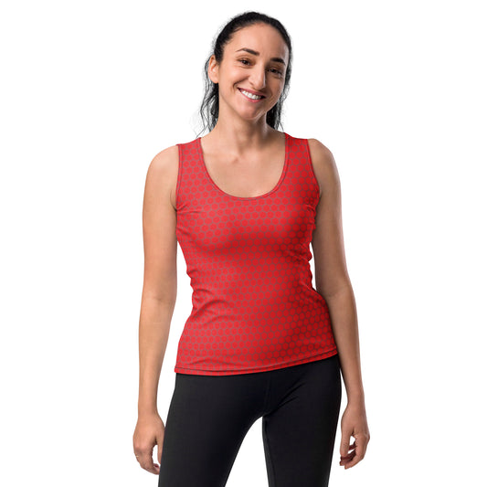 Red Carbon Fiber Yoga Tank Top