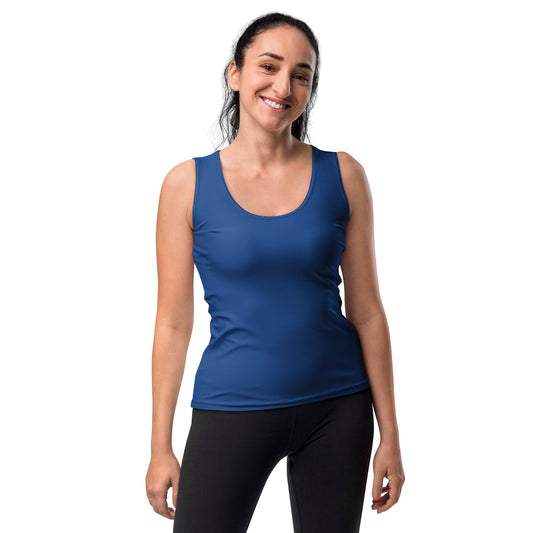 Santa's Sleigh in Blue Yoga Tank Top